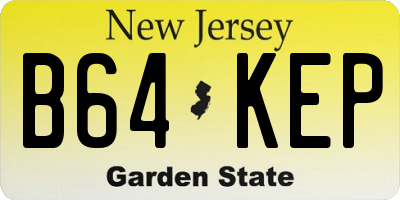 NJ license plate B64KEP