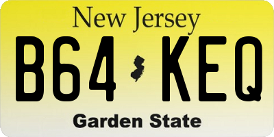 NJ license plate B64KEQ