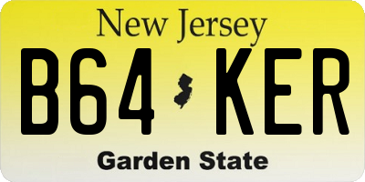 NJ license plate B64KER