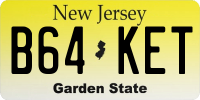 NJ license plate B64KET