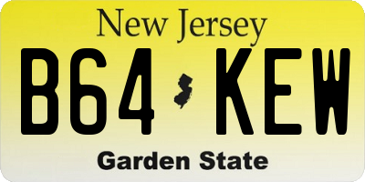 NJ license plate B64KEW
