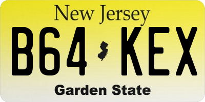 NJ license plate B64KEX