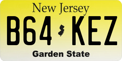 NJ license plate B64KEZ