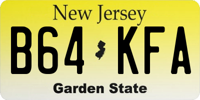 NJ license plate B64KFA