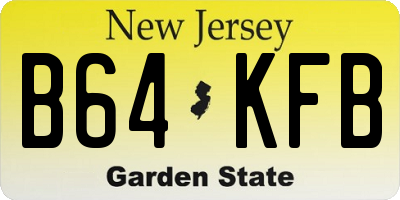 NJ license plate B64KFB