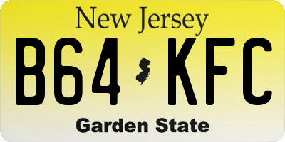 NJ license plate B64KFC