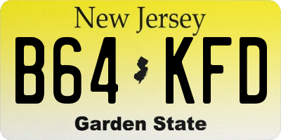 NJ license plate B64KFD