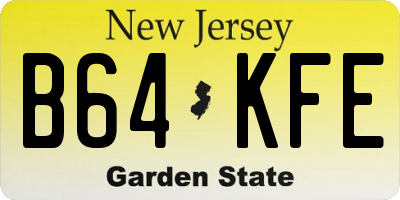 NJ license plate B64KFE