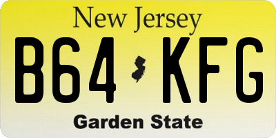 NJ license plate B64KFG