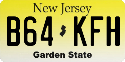 NJ license plate B64KFH