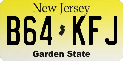 NJ license plate B64KFJ
