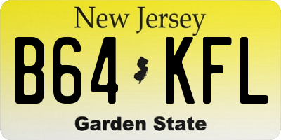 NJ license plate B64KFL