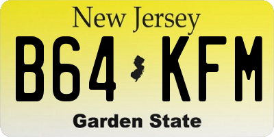 NJ license plate B64KFM