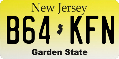 NJ license plate B64KFN