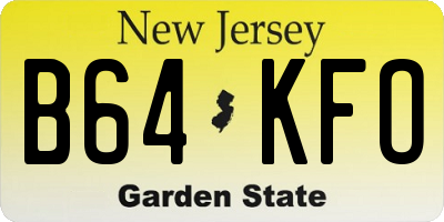 NJ license plate B64KFO