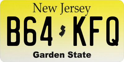NJ license plate B64KFQ