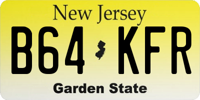 NJ license plate B64KFR