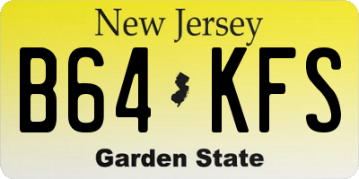 NJ license plate B64KFS
