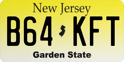 NJ license plate B64KFT