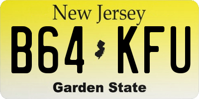 NJ license plate B64KFU