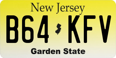 NJ license plate B64KFV