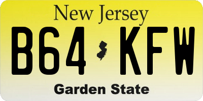 NJ license plate B64KFW