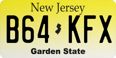 NJ license plate B64KFX