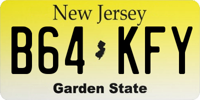 NJ license plate B64KFY