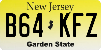 NJ license plate B64KFZ