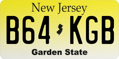 NJ license plate B64KGB