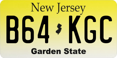NJ license plate B64KGC