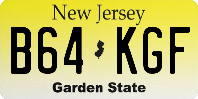 NJ license plate B64KGF