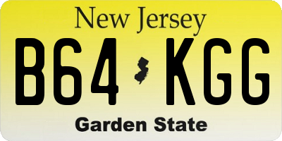 NJ license plate B64KGG