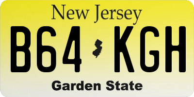 NJ license plate B64KGH