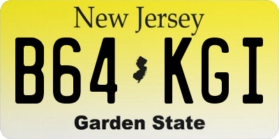 NJ license plate B64KGI