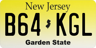 NJ license plate B64KGL