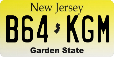 NJ license plate B64KGM