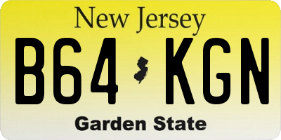 NJ license plate B64KGN