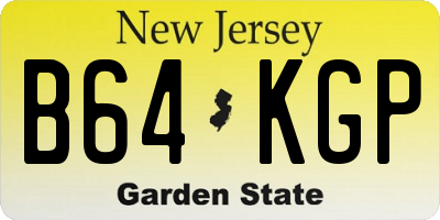 NJ license plate B64KGP