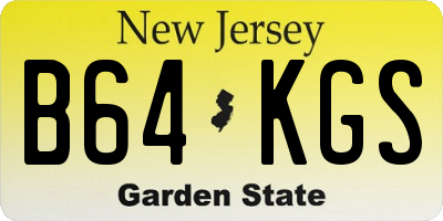 NJ license plate B64KGS