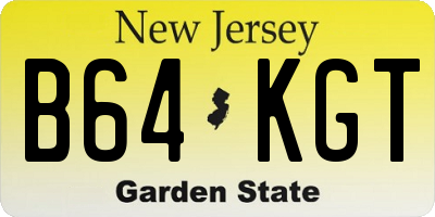 NJ license plate B64KGT