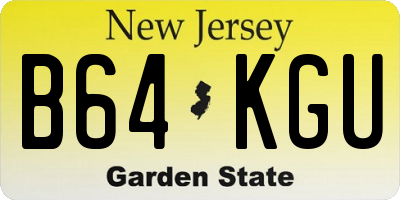 NJ license plate B64KGU