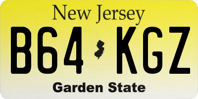 NJ license plate B64KGZ