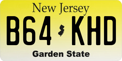 NJ license plate B64KHD