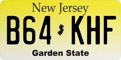 NJ license plate B64KHF