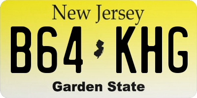 NJ license plate B64KHG