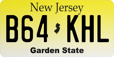 NJ license plate B64KHL