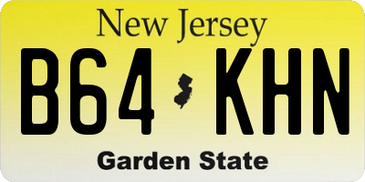 NJ license plate B64KHN