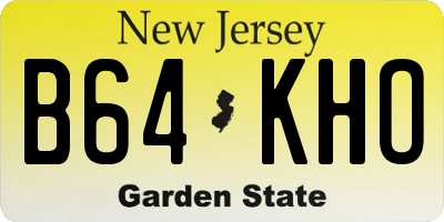 NJ license plate B64KHO