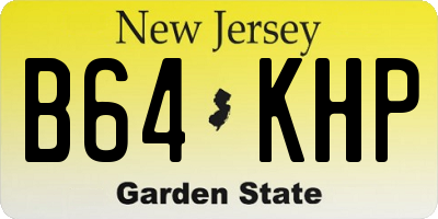 NJ license plate B64KHP